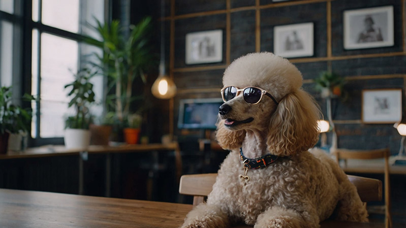 cute poodle in glasses - from article 