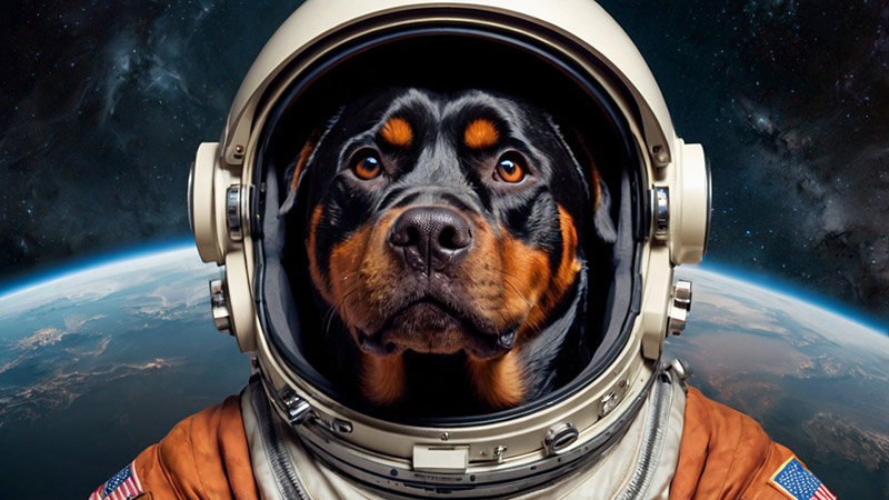 Rottweiler in space