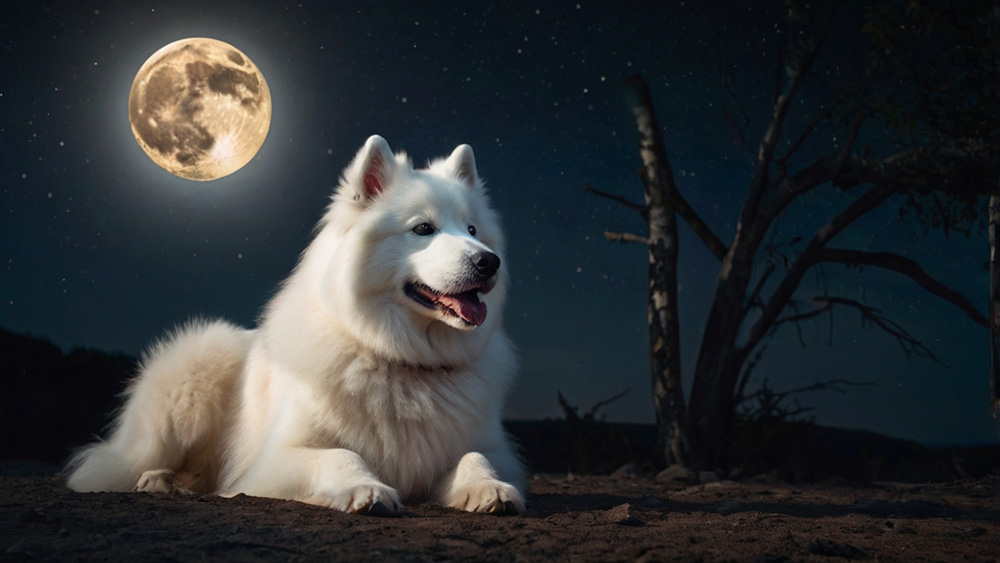 white Samoyed, for article 