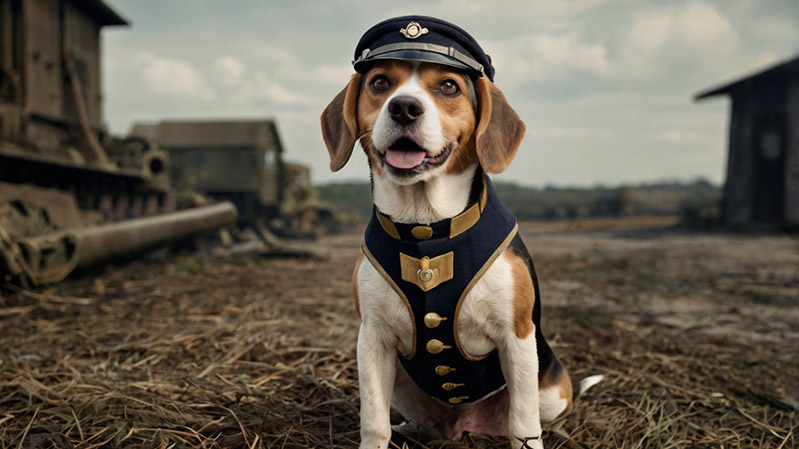 Beagle in uniform. Specially for Military Dog Names