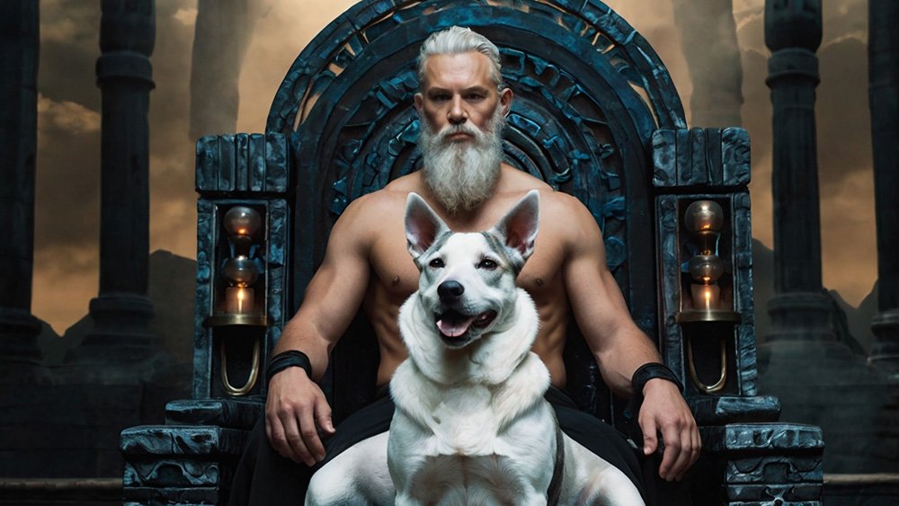 zeus with white dog