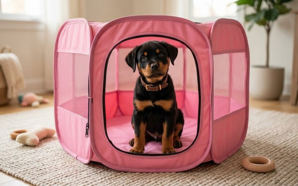 A tender Rottweiler girl